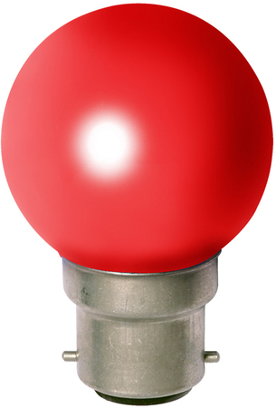 Image principale du produit Ampoule sphérique B22 230V 15W rouge opale