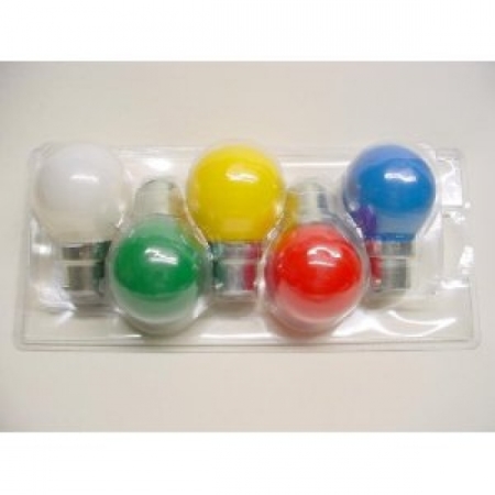 Image principale du produit lot de 5 Ampoules sphérique couleur opaque B22 230V 15W