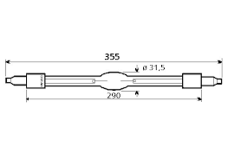 Image secondaire du produit Lampe Sylvania BA 2500 DE A code 0023911 remplace MSA 2500 DE ou HMI 2500W Sfc