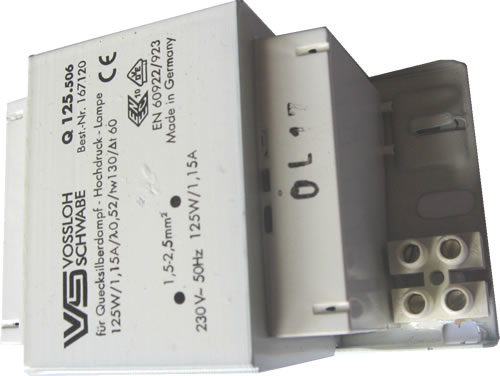 Image principale du produit Ballast pour lampe mercure 125W Vossloh Schwabe