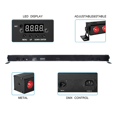 Image secondaire du produit Barre led 18x3w rgb Power lighting - 18 leds RGB DMX 3 zones