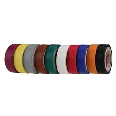 Image principale du produit Lot de 10 adhésifs PVC 10m x 15mm couleurs assorties