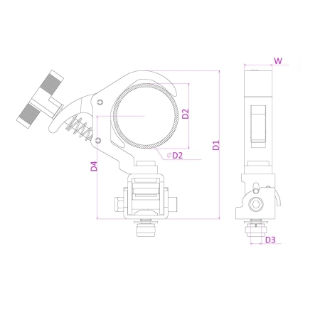 Image nº10 du produit BC50B-150F Beamz - Crochet rapide avec base pliable pour tube 30 à 50mm