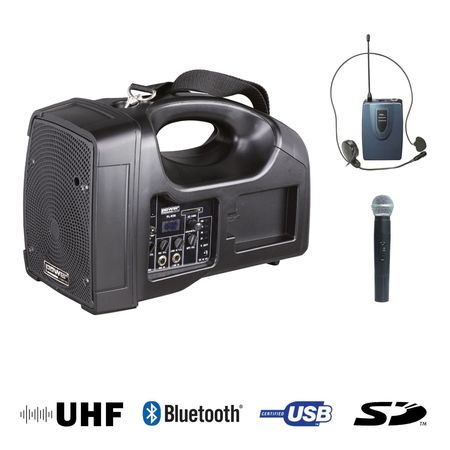 Image principale du produit Sono portable USB Power Acoustics BE 1400 PT UHF avec micro main et serre tête
