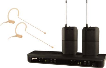 Image principale du produit BLX188E-MX53-M17 Shure - Système HF double avec 2 micros omni tour d'oreille MX53