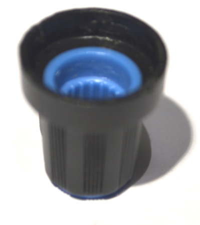 Image secondaire du produit Bouton pour potentiomètre rotatif rond axe 6mm 15X16mm noir bleu