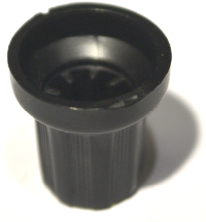 Image secondaire du produit Bouton pour potentiomètre rotatif rond axe 6mm 15X16mm noir jaune