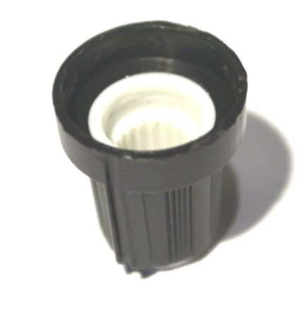 Image secondaire du produit Bouton pour potentiomètre rotatif rond axe 6mm 15X16mm noir blanc