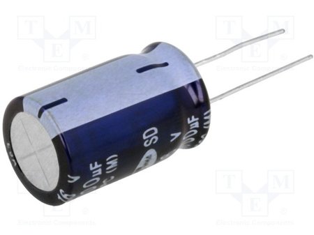 Image principale du produit Condensateur électrolytique 1000µF 35V D12,5mm - L20mm