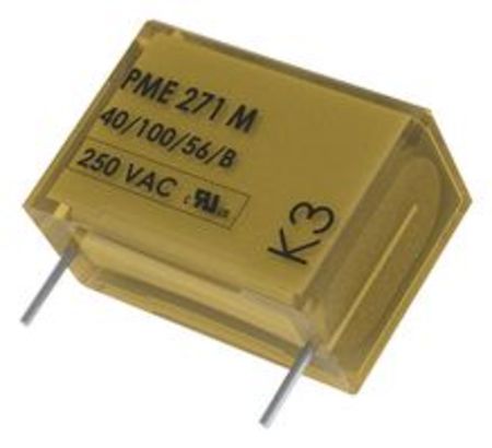 Image principale du produit Condensateur de sécurité papier métallisé 100nF 0.1µF 275V X2 Kemet