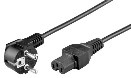 Image principale du produit Câble d'alimentation cordon secteur avec embout femelle IEC C15 de 2 m noir