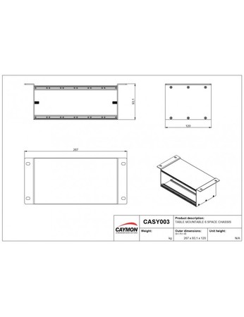 Image nº3 du produit CASY003 Caymon Chassis à fixer en surface 6 modules