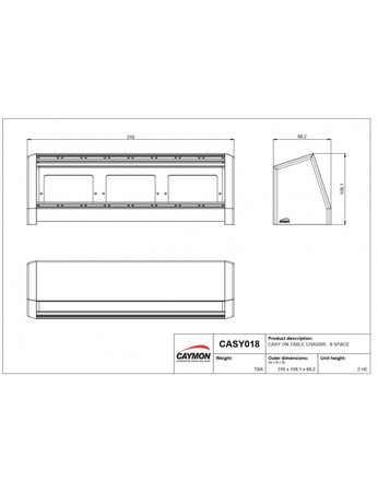Image secondaire du produit CASY018 Caymon Boîtier aluminium noir sur table 8 modules