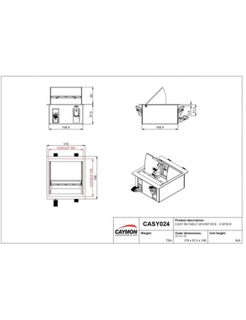 Image nº5 du produit CASY024 Caymon Châssis modulaire de bureau et mural pour 4 modules CASY