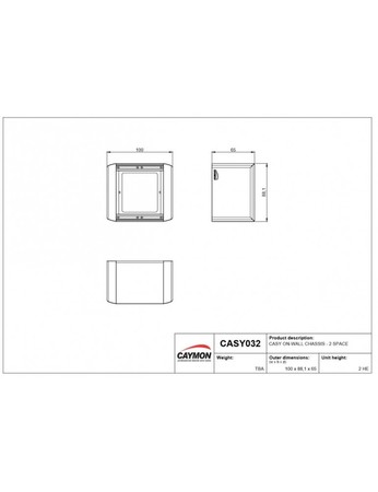 Image secondaire du produit CASY032 Caymon châssis mural modulaire pour 2 modules Casy