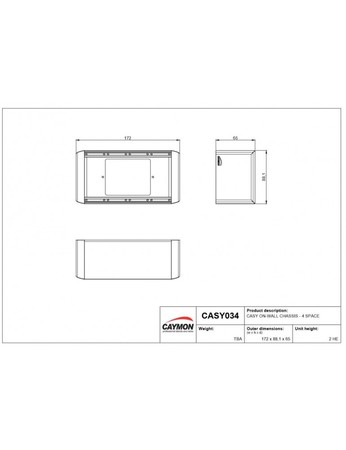 Image secondaire du produit CASY034 Caymon châssis mural modulaire pour 4 modules Casy