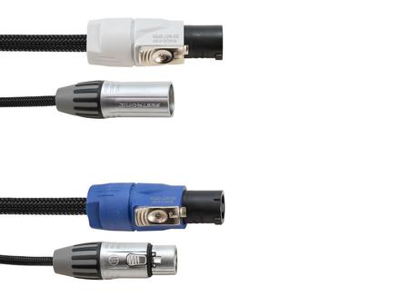 Image principale du produit Câble Hybride DMX 5 Broches et Alimentation PowerCON – Longueur 3 m