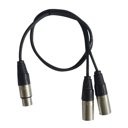 Image principale du produit Câble bretelle audio en Y 1 XLR femelle vers 2 mâles 60cm.