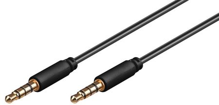 Image principale du produit Câble jack 3.5mm mâle vers jack 3.5 mâle TRRS 4-pin stéréo et micro 1.50m noir