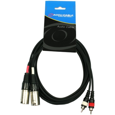 Image principale du produit Câble audio 2 RCA vers 2 xlr mâles longueur 3m