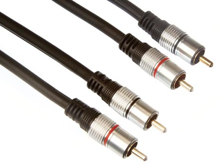 Image principale du produit Cordon double RCA mâles mâles stéréo Pro 0,75m