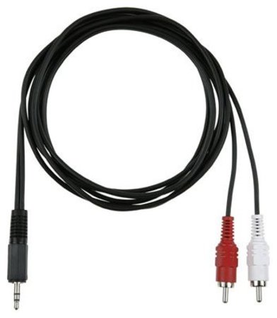 Image principale du produit cordon adaptateur 2 RCA Cinch Males vers 1 minijack 3.5mm male stéréo 5m