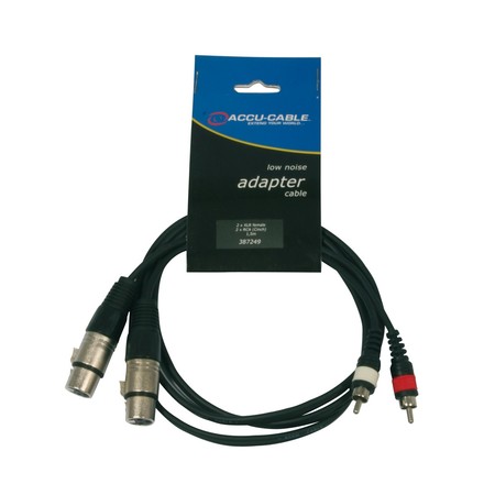 Image principale du produit cable adaptateur 2 RCA Cinch males vers 2 XLR femelles 1m5