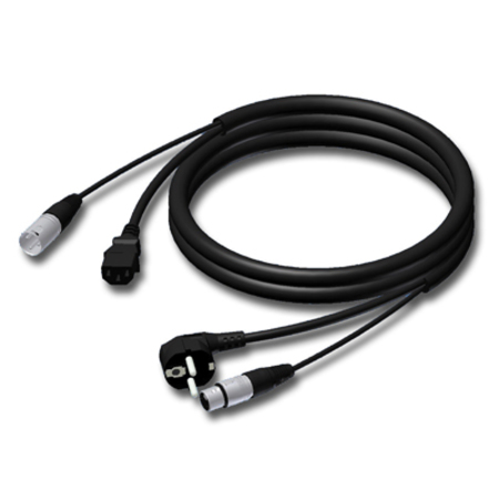 Image principale du produit cable d'alimentation et audio shuko M vers IEC femelle + XLR mf 5m