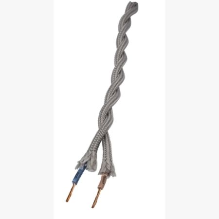 Image principale du produit cable 2 conducteurs tressé argent longueur 5m