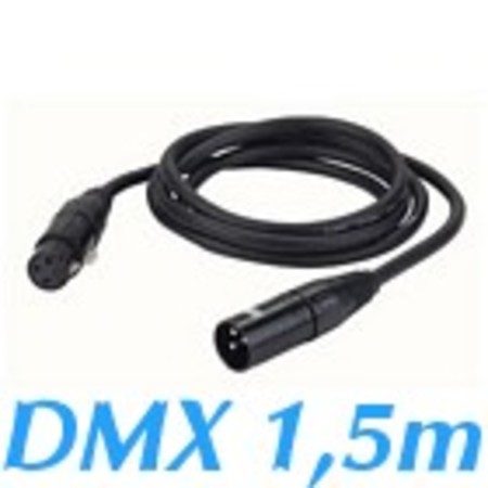 Image principale du produit Câble DMX - 110ohms - XLR 3 broches - Mâle / Femelle - 1,5m