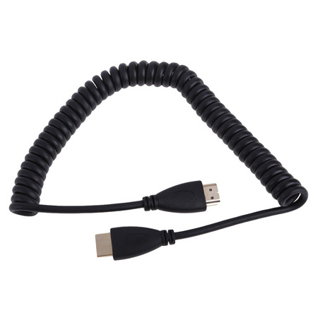 Image principale du produit Cordon HDMI 1.4 mâle mâle spiralé Longueur 50cm extensible à 2m