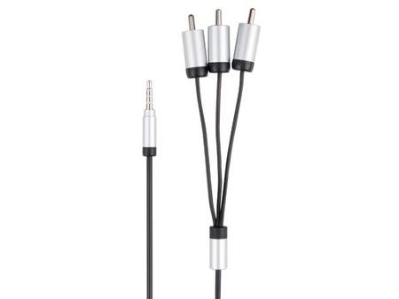 Image principale du produit Câble audio vidéo mini jack TRRS vers 3 RCA 1m