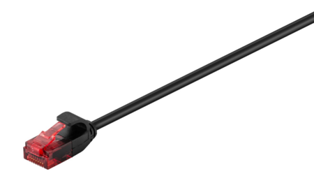 Image principale du produit Câble RJ45 CAT6 fin et souple blindage U/UTP noir 15cm