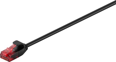 Image principale du produit Câble RJ45 CAT6 fin et souple blindage U/UTP noir 2 mètres