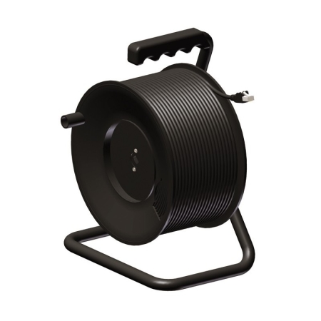 Image principale du produit Cable audio 100m RJ45 4 paires Cat 5E sur enrouleur + prises NE8MC