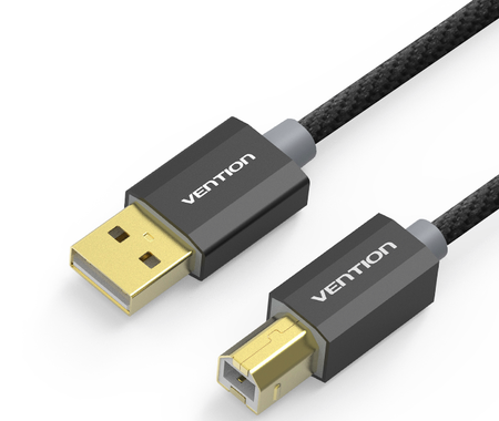 Image principale du produit Câble USB 2.0 pro doré gaine tissée 1m