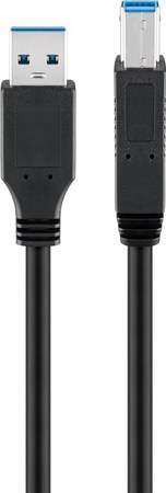 Image principale du produit Câble USB-A vers USB-B 3.0 5Gbit/s 1m noir