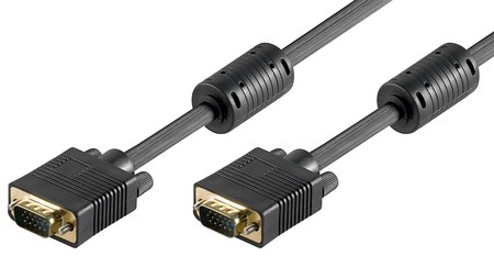 Image principale du produit Cable SVGA mâle vers SVGA mâle noir fiches VGA 15 broches 50m