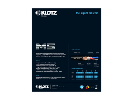 Image nº4 du produit M5 Klotz - Câble XLR studio suprême double blindage connectique neutrik 10m