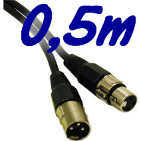 Image principale du produit cable XLR 3 male vers XLR 3 Femelle 0,5m