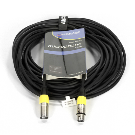 Image principale du produit Câble XLR 3 male vers XLR 3 Femelle 20m marquage jaune