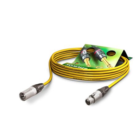 Image principale du produit Câble micro 5m Jaune Sommer câble monté en XLR 3 points Neutrik