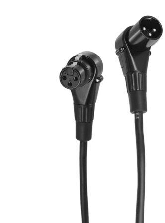 Image principale du produit Câble audio avec fiches XLR coudés pivotantes - longueur 1,5m