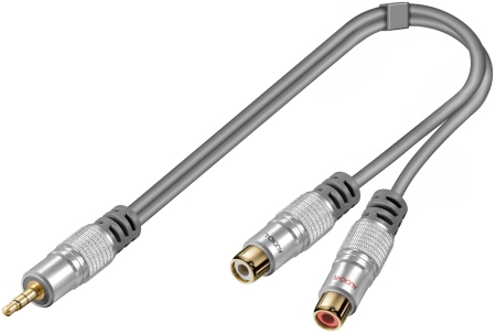 Image principale du produit Câble adaptateur en Y Mini Jack 3.5mm Male vers 2 RCA Femelle