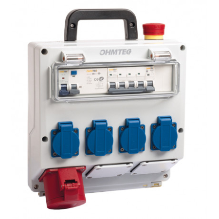 Image principale du produit Coffret d’atelier monophase & triphasé 4 prises 16A 230V et 1 prise 32A 400V avec arret d'urgence