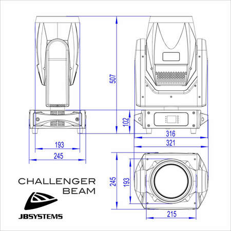 Image nº9 du produit Challenger Beam JB Sytsems - Lyre Beam led  200W avec anneau