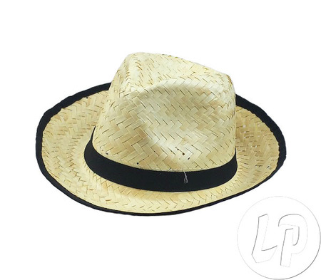 Image principale du produit Chapeau de paille pour déguisement avec bandeau noir
