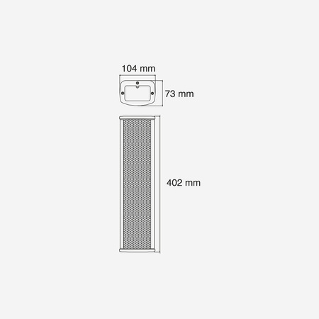 Image secondaire du produit CLS440 Audiophony Enceinte Colonne aluminium 4X2,5 pouces 100V 20/40W- IP44