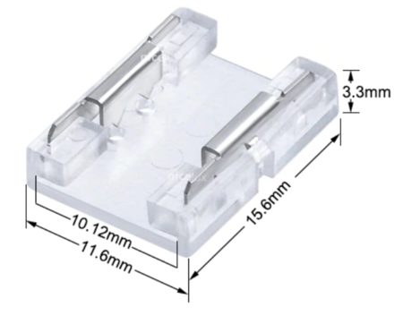 Image secondaire du produit Connecteur transparent pour ruban led cob 10mm de large