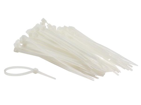 Image principale du produit JEU DE SERRE-CABLES EN NYLON - 2,5 x 100 mm - BLANC 100 pcs